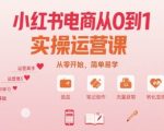 小红书电商从0到1实操运营课，从零开始，简单易学