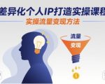 差异化个人IP打造实操课程，实操流量变现方法