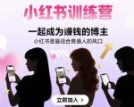 小红书训练营一起成为賺钱的博主，小红书是最适合普通人的风口