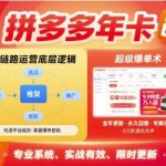 拼多多年卡【8月更新6节】拼多多全链路运营底层逻辑，超级爆单术