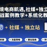 跨境电商新机遇，社媒+独立站，实战案例教学+系统化教学