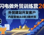 AI闪电做外贸训练营26期，外贸建站开发客户内容营销从0到3做外贸