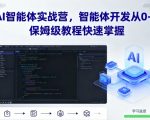 AI智能体实战营，智能体开发从0-1，保姆级教程快速掌握