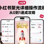 小红书聚光详细操作流程，小红书聚光从0到1速成攻略