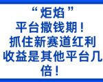 “炬焰”：平台撒钱期！抓住新赛道红利，5分钟二创内容，收益是其他平台几倍！