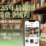 2025年最新图书带货全流程，剧综+图文+政史社科，全程自然流，达人分销，不囤货，无售后