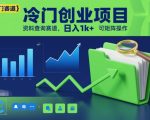 冷门创业项目，资料查询赛道，日入1k+，可矩阵操作”