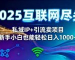 2025网创尽头王炸项目！私域IP+精准引流，新手小白在家躺賺日入1k，零经验也能上手
