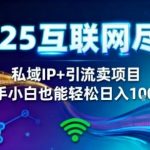 2025网创尽头王炸项目！私域IP+精准引流，新手小白在家躺賺日入1k，零经验也能上手
