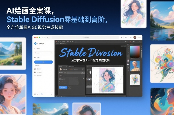 AI绘画全案课，Stable Diffusion零基础到高阶，全方位掌握AIGC视觉生成技