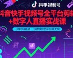 抖音快手视频号全平台剪辑+数字人直播实战课，从零到精通，快速实现短视频变现