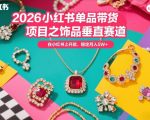 “2026小红书单品带货项目之饰品垂直赛道，潮在小红书上开店，稳定月入5W+