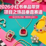 “2026小红书单品带货项目之饰品垂直赛道，潮在小红书上开店，稳定月入5W+