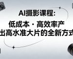 AI摄影课程，低成本高效率产出高水准大片的全新方式