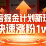 抖音掘金计划新玩法，邪修反向引流，7天快速涨粉1w+