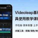 “Videoleap基础工具使用教学课程，手机端视频剪辑教学，简单易懂，上手速度快