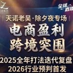 天诺老吴2026除夕夜专场电商小春晚盈利跨境突围，覆盖全域流量、电商运营、企业降本、IP私域、本地生意全赛道