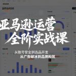 “亚马逊运营全阶实战课，从账号安全到选品开发，从广告破冰到品牌构筑
