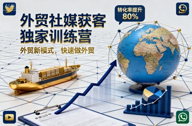 外贸社媒获客独家训练营，外贸新模式，快速做外贸（更新26年2月
