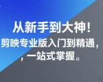 从新手到大神！剪映专业版入门到精通，一站式掌握