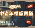 每日5张＋，高流量赛道，视频号中老年情感赛道，学会了你也可以搞到钱