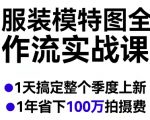 “AI服装模特图全案工作流实战课程，1天搞定整个季度上新，1年省下100W拍摄费