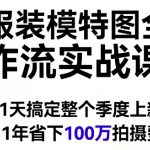 “AI服装模特图全案工作流实战课程，1天搞定整个季度上新，1年省下100W拍摄费