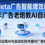 Meta广告智能增效课，11年广告老炮教AI自动化，助您运用AI与自动化技术提升广告收益”