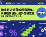 淘宝开店运营教程直通车，从基础到进阶，提升店铺流量，转化率和整体运营效率