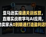 亚马逊实操通关训练营，直播实战教学与AI应用，助卖家从0到精通打造盈利店铺（更新4月17日