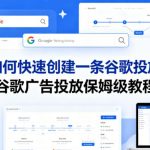 新手如何快速创建一条谷歌投放广告，谷歌广告投放保姆级教程