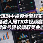TikTok短剧中视频全流程实操教学，零基础入局TK中视频赛道，批量做号轻松賺取美金收益”