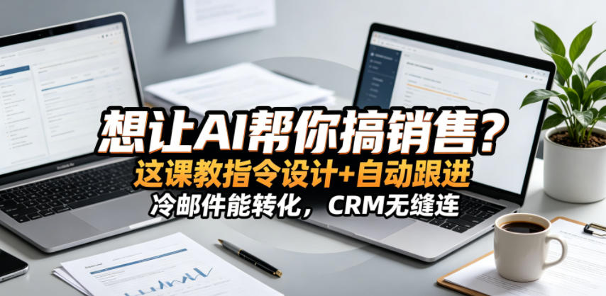 想让AI帮你搞销售？这课教指令设计+自动跟进，冷邮件能转化，CRM无缝连！