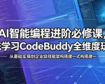 AI智能编程进阶必修课，系统学习CodeBuddy全维度玩法，从基础实操到企业级技能架构搭建一站式精通