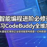 AI智能编程进阶必修课，系统学习CodeBuddy全维度玩法，从基础实操到企业级技能架构搭建一站式精通