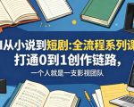 AI从小说到短剧全流程系列课，打通0到1创作链路，一个人就是一支影视团队