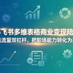 2026飞书多维表格商业变现陪跑营，巧用工具流量双杠杆，把职场能力转化为持续收入