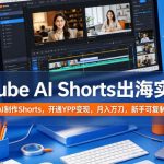 YouTube AI Shorts出海实战营，从0开始教AI制作Shorts，开通YPP变现，月入万刀，新手可复制的实操路径