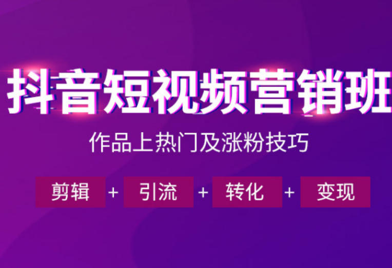 抖音短视频运营班，一门课学会作品上热门及涨粉技巧，引流转化剪辑变现