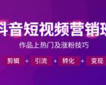 抖音短视频运营班，一门课学会作品上热门及涨粉技巧，引流转化剪辑变现