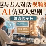 穿越与古人对话视频教学，AI仿真人短剧，包含提示词