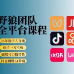 野狼团队2026全平台短视频带货课：数字人直播与AI带货，打开流量突破口（2026.10.16更新）