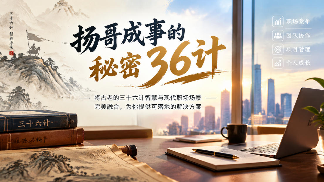 扬哥成事的秘密36计，将古老的三十六计智慧与现代职场场景完美融合，为你提供可落地的解决方案（实操分享）