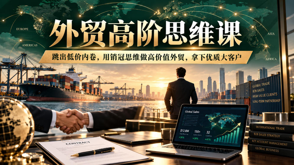 外贸高阶思维课，跳出低价内卷，用销冠思维做高价值外贸，拿下优质大客户（实操分享）